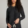 Best Sale Black Long Sleeve Raglan Zip Up Hoodie Women Outerwear | Loungewear