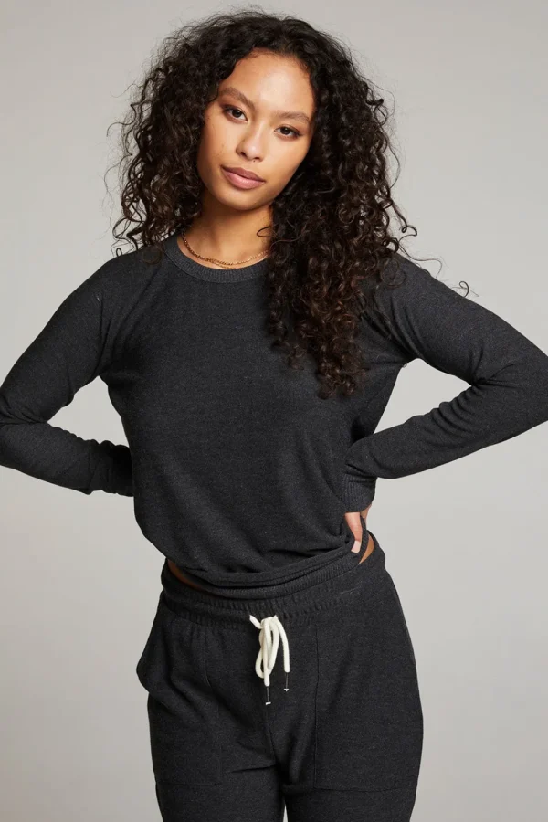 Store Black Long Sleeve Raglan Pullover Women Loungewear | Tops