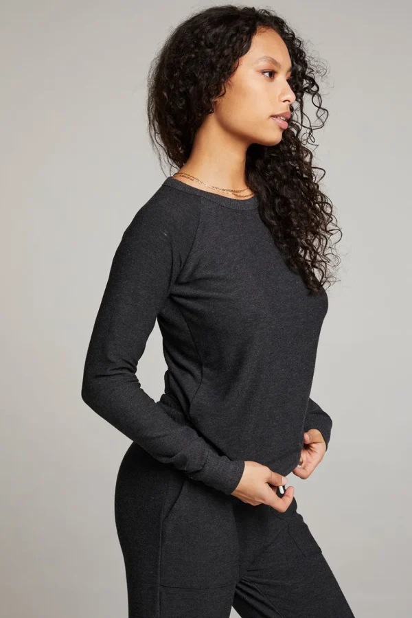 Store Black Long Sleeve Raglan Pullover Women Loungewear | Tops