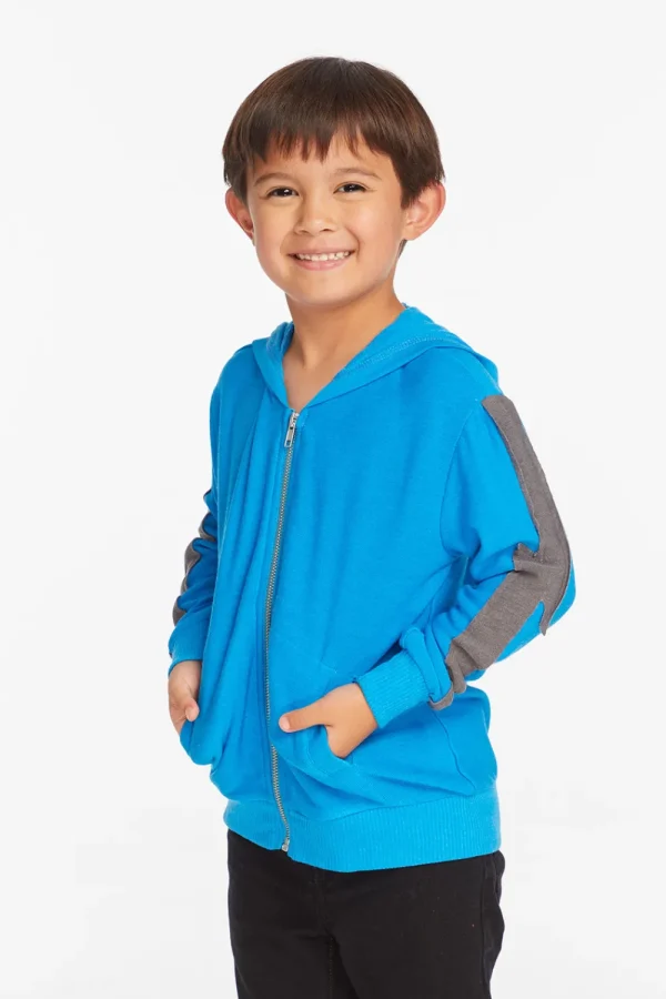 Discount Bolt Blue Danube Long Sleeve Zip Up Hoodie Kids/BOY Boys