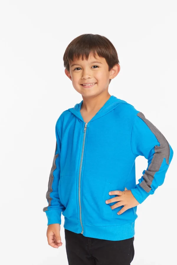 Discount Bolt Blue Danube Long Sleeve Zip Up Hoodie Kids/BOY Boys