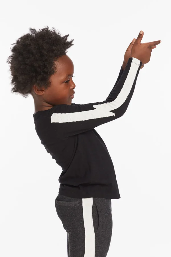 Outlet Bolt Crew Neck Licorice Long Sleeve Tee Kids/BOY Boys