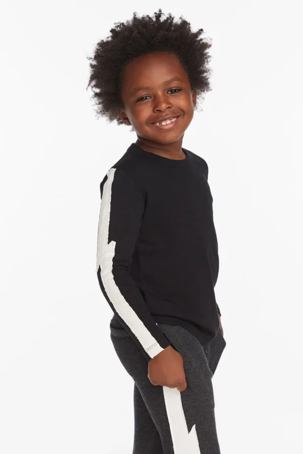 Outlet Bolt Crew Neck Licorice Long Sleeve Tee Kids/BOY Boys