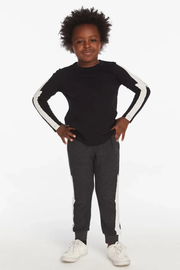 Outlet Bolt Crew Neck Licorice Long Sleeve Tee Kids/BOY Boys