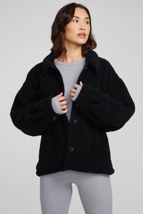 Hot Bolt Shadow Black Jacket Women Outerwear | Loungewear