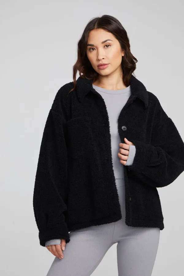 Hot Bolt Shadow Black Jacket Women Outerwear | Loungewear