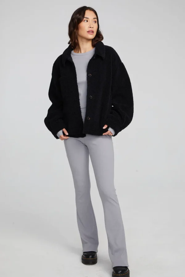 Hot Bolt Shadow Black Jacket Women Outerwear | Loungewear