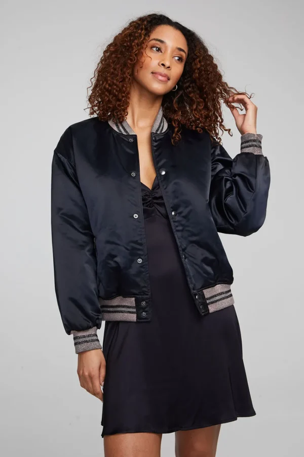 Sale Boulevard Shadow Black Bomber Women Outerwear | Loungewear