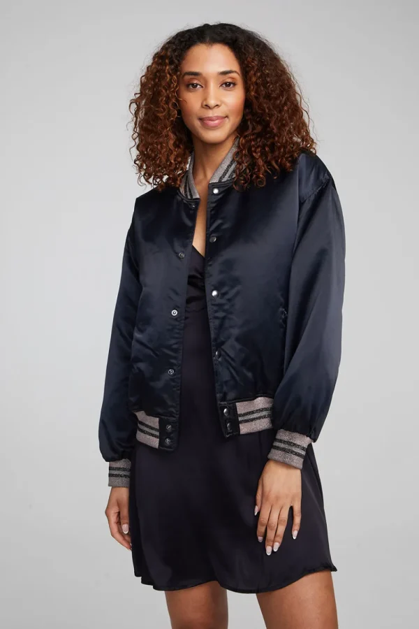 Sale Boulevard Shadow Black Bomber Women Outerwear | Loungewear