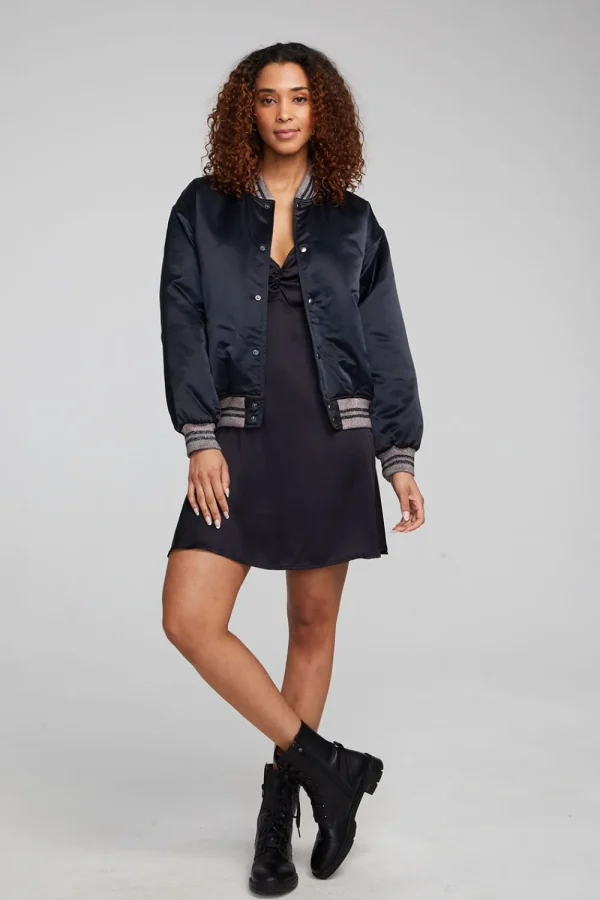 Sale Boulevard Shadow Black Bomber Women Outerwear | Loungewear