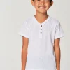 New Boys Bella Jersey Short Sleeve Henley With Cocount Buttons Kids/BOY Boys