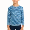 Best Boy's Checkered Shark Raglan Pullover Kids/BOY Boys