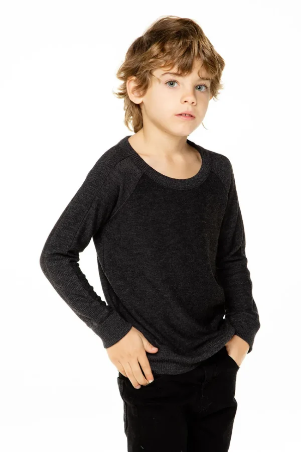 Sale Boys Cozy Knit Long Sleeve Rib Panel Raglan Pullover Kids/BOY Boys