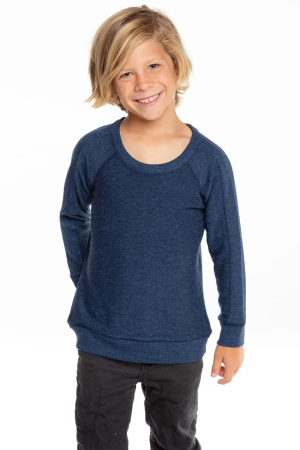 Hot Boys Cozy Knit Long Sleeve Rib Panel Raglan Pullover Kids/BOY Boys