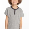 Online Boys Heather Grey Short Sleeve Henley Kids/BOY Boys