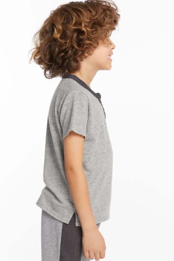 Online Boys Heather Grey Short Sleeve Henley Kids/BOY Boys