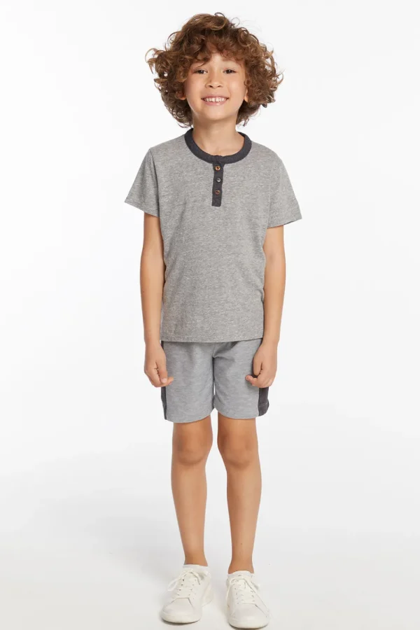 Online Boys Heather Grey Short Sleeve Henley Kids/BOY Boys