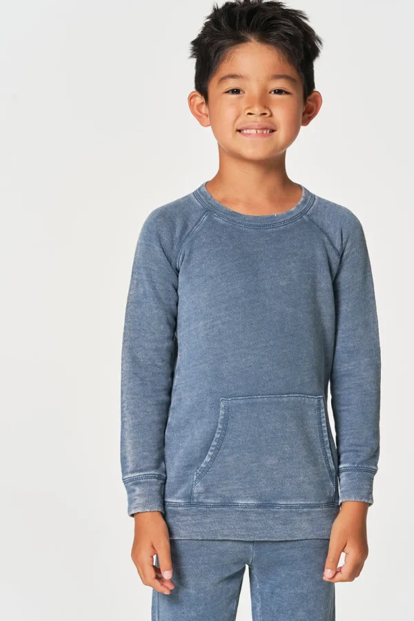 Outlet Boys Linen French Terry Long Sleeve Kanga Pocket Pullover Kids/BOY Boys