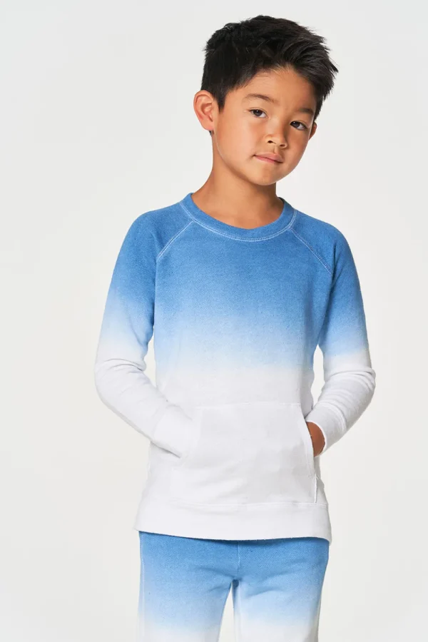 Fashion Boys Linen French Terry Long Sleeve Kanga Pocket Pullover Kids/BOY Boys