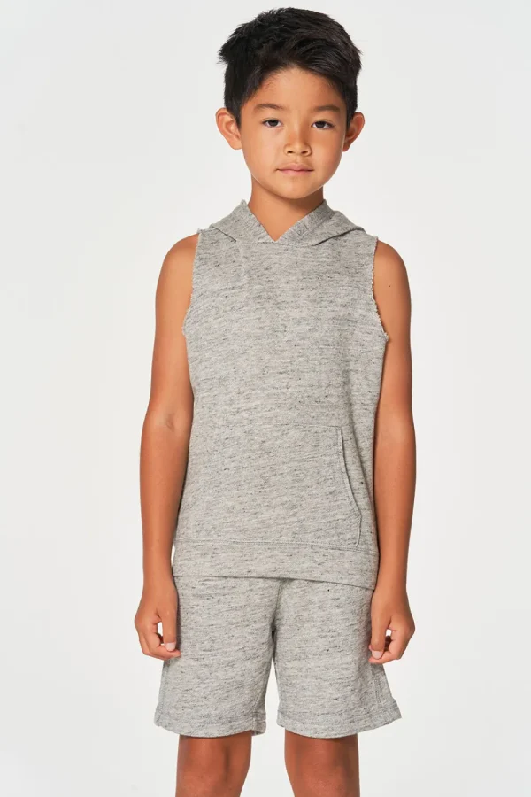 Outlet Boys Linen French Terry Sleeveless Muscle Pullover Hoodie Kids/BOY Boys