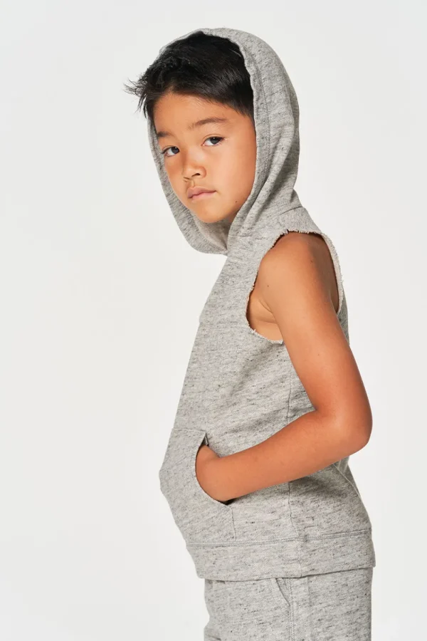Outlet Boys Linen French Terry Sleeveless Muscle Pullover Hoodie Kids/BOY Boys