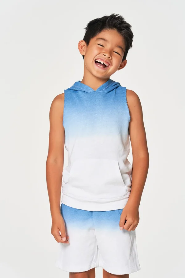 Store Boys Linen French Terry Sleeveless Muscle Pullover Hoodie Kids/BOY Boys