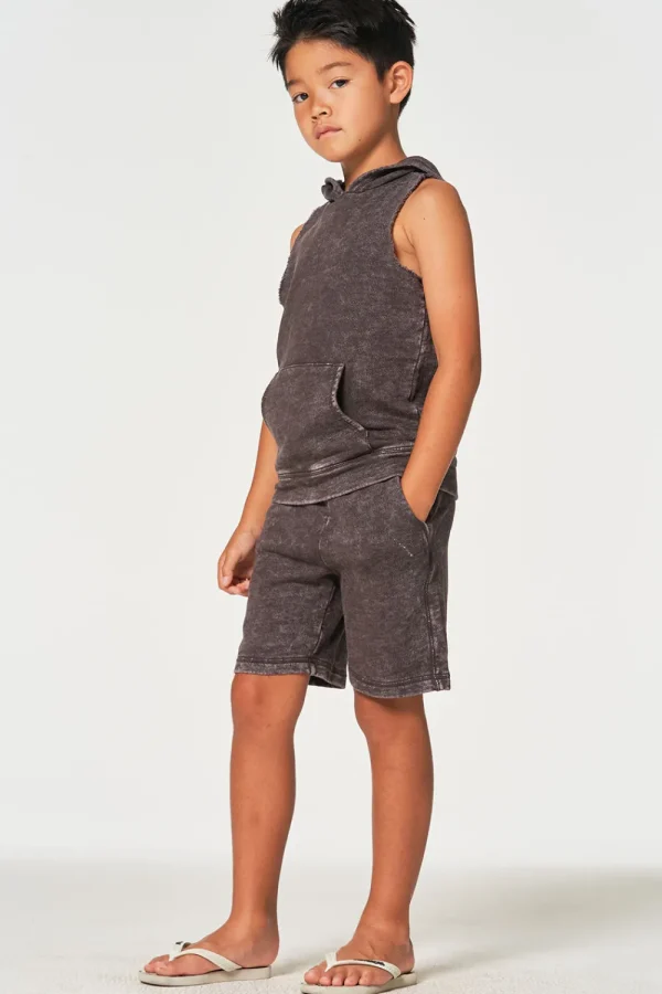 New Boys Linen French Terry Sleeveless Muscle Pullover Hoodie Kids/BOY Boys