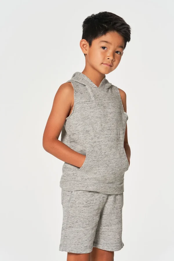 Outlet Boys Linen French Terry Sleeveless Muscle Pullover Hoodie Kids/BOY Boys