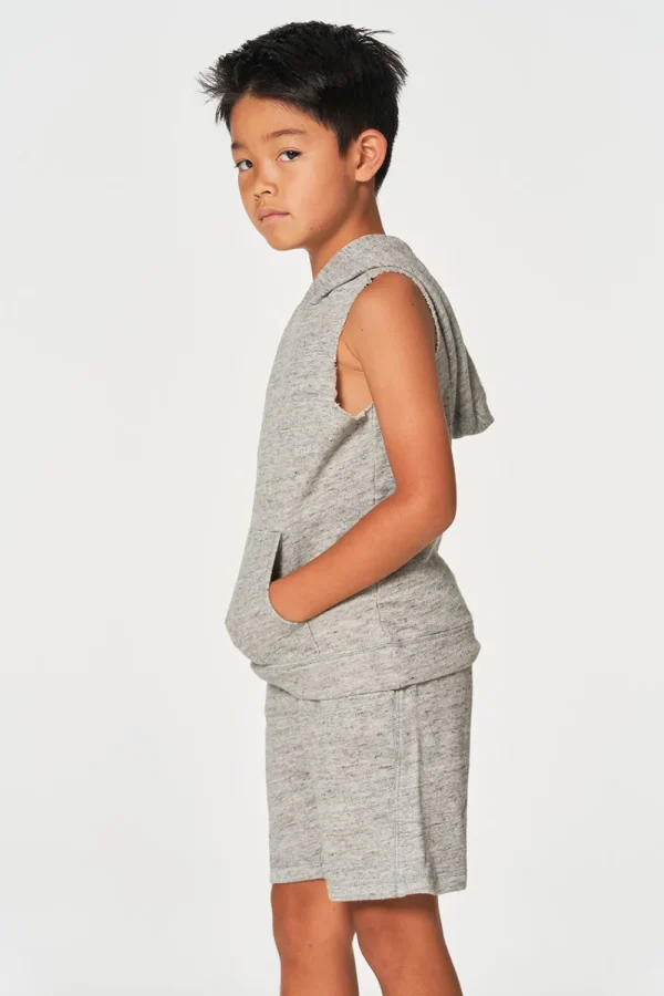 Outlet Boys Linen French Terry Sleeveless Muscle Pullover Hoodie Kids/BOY Boys