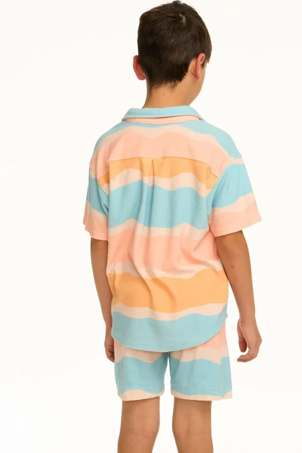 Outlet Boy's Wavy Stripe Collared Button Down Shirt Kids/BOY Boys