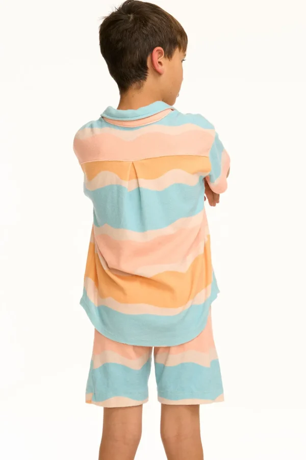 Outlet Boy's Wavy Stripe Collared Button Down Shirt Kids/BOY Boys
