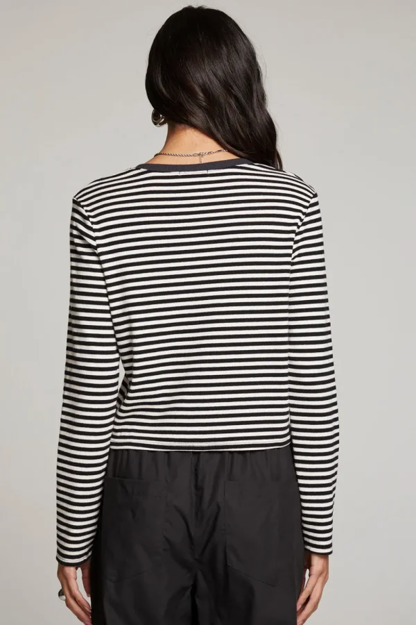 Best Brady Punk Stripe Button Up Pullover Women Loungewear | Tops
