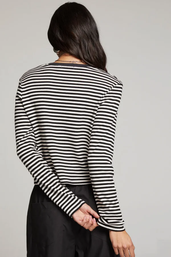 Best Brady Punk Stripe Button Up Pullover Women Loungewear | Tops