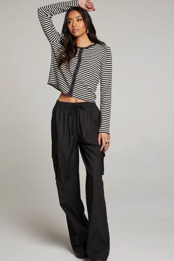 Best Brady Punk Stripe Button Up Pullover Women Loungewear | Tops