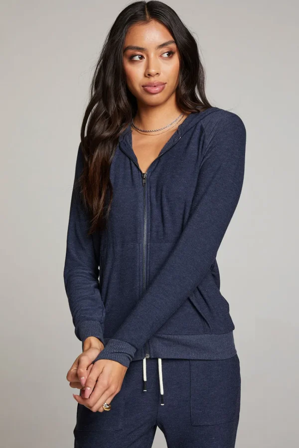 Discount Canopy Long Sleeve Raglan Zip Up Hoodie Women Outerwear | Loungewear
