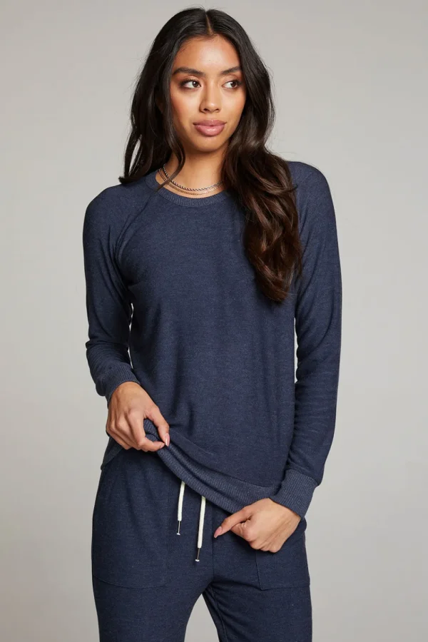 Cheap Canopy Long Sleeve Raglan Pullover Women Loungewear | Tops