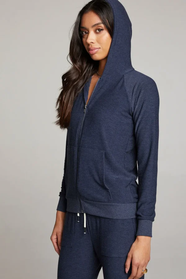 Discount Canopy Long Sleeve Raglan Zip Up Hoodie Women Outerwear | Loungewear