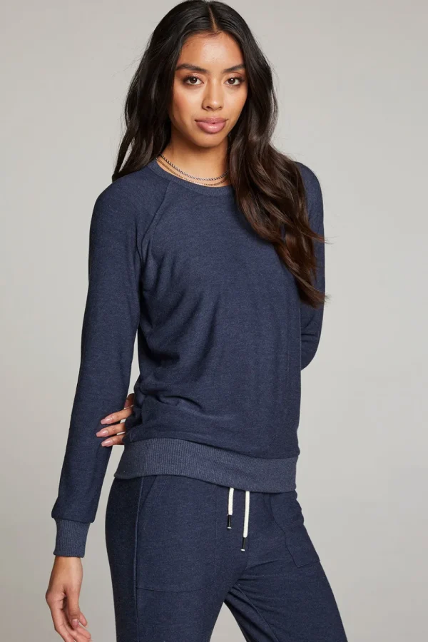 Cheap Canopy Long Sleeve Raglan Pullover Women Loungewear | Tops