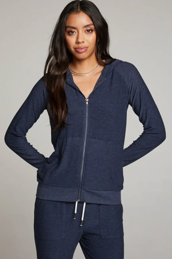 Discount Canopy Long Sleeve Raglan Zip Up Hoodie Women Outerwear | Loungewear
