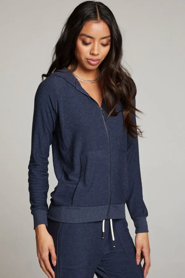 Discount Canopy Long Sleeve Raglan Zip Up Hoodie Women Outerwear | Loungewear