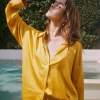 Discount Capri Mimosa Button Down Women Loungewear | Tops