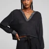 Cheap Casey Licorice Henley Women Loungewear | Tops