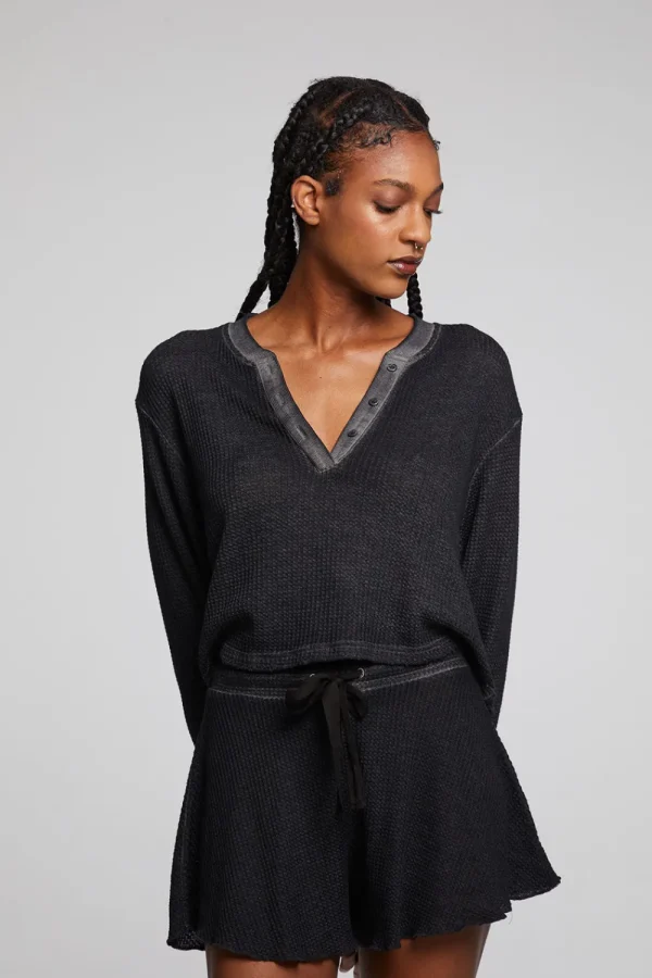 Cheap Casey Licorice Henley Women Loungewear | Tops
