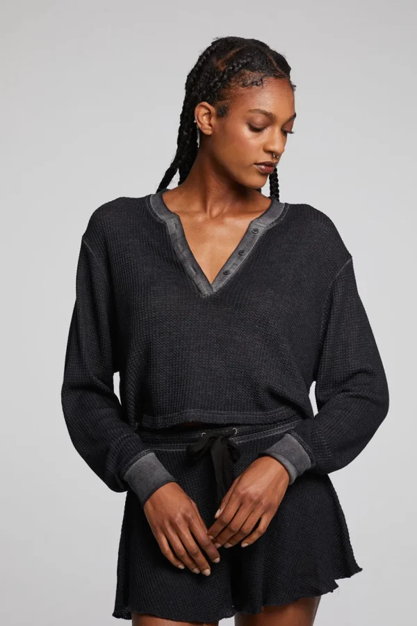 Cheap Casey Licorice Henley Women Loungewear | Tops