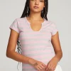 Cheap Chandler Pastel Lavender Stripe Tee Women Loungewear | Tops