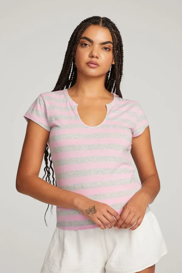 Cheap Chandler Pastel Lavender Stripe Tee Women Loungewear | Tops