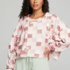Flash Sale Checkered Palms Print Pullover Women Outerwear | Loungewear