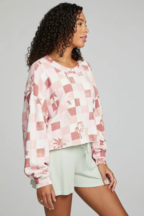 Flash Sale Checkered Palms Print Pullover Women Outerwear | Loungewear