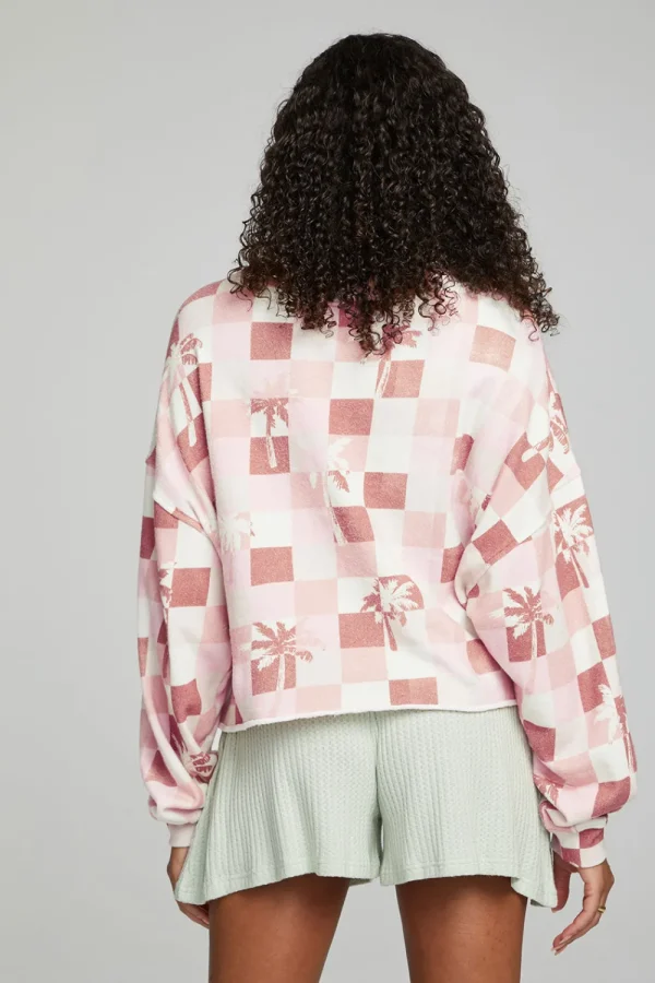 Flash Sale Checkered Palms Print Pullover Women Outerwear | Loungewear