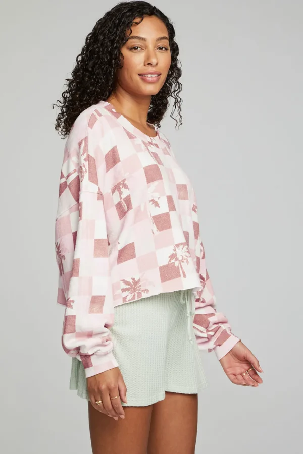 Flash Sale Checkered Palms Print Pullover Women Outerwear | Loungewear
